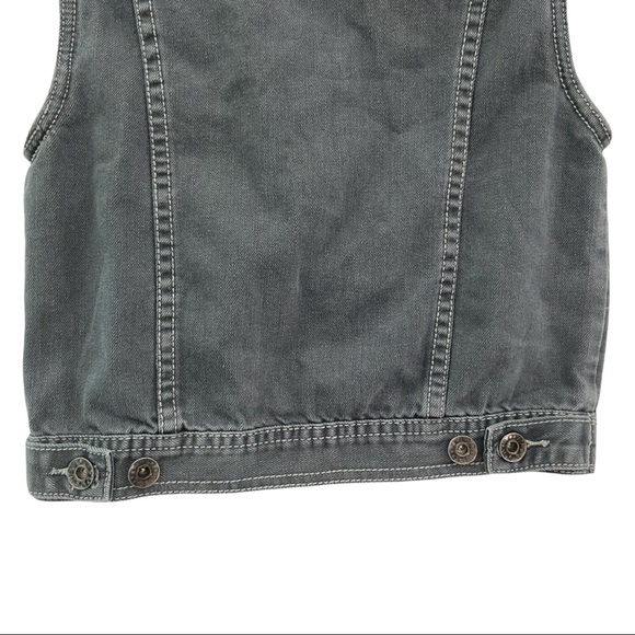 Kids Coogi Gray Denim Button Up Sleeveless Vest - Picture 7 of 11